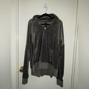 CHAMPION | Women’s XL | Velour Jacket | Gray | Rose-gold | Thumb Holes